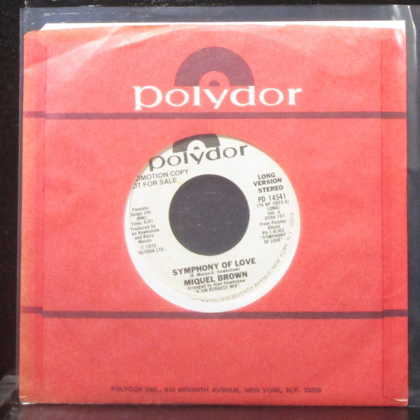 Miquel Brown - Symphony Of Love 7" Mint- Promo Vinyl 45 Polydor PD 14541 USA - Shuga Records