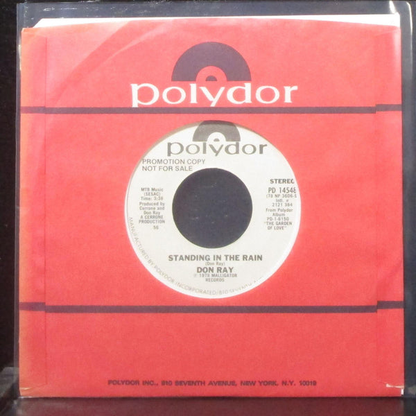Don Ray - Standing In The Rain 7" Mint- Promo Vinyl 45 Polydor PD 14548 USA 1978 - Shuga Records