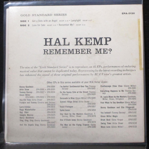 Hal Kemp & His Orchestra - Remember Me? EP 7" VG+ Vinyl 45 RCA EPA-5130 USA - Shuga Records