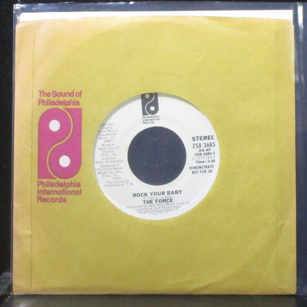 The Force - Rock Your Baby 7" Mint- Promo Vinyl 45 Phila Intl ZS8 3685 USA 1979 - Shuga Records