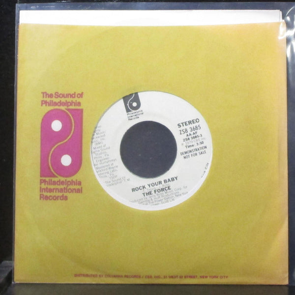 The Force - Rock Your Baby 7" Mint- Promo Vinyl 45 Phila Intl ZS8 3685 USA 1979 - Shuga Records