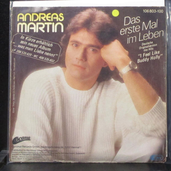 Andreas Martin - Das Erste Mal Im Leben (I Feel Like Buddy Holly) 7" VG Vinyl 45 - Shuga Records