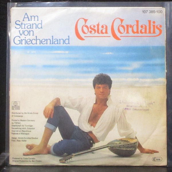 Costa Cordalis - Am Strand Von Griechenland 7" VG Vinyl 45 Ariola Europe 1985 - Shuga Records