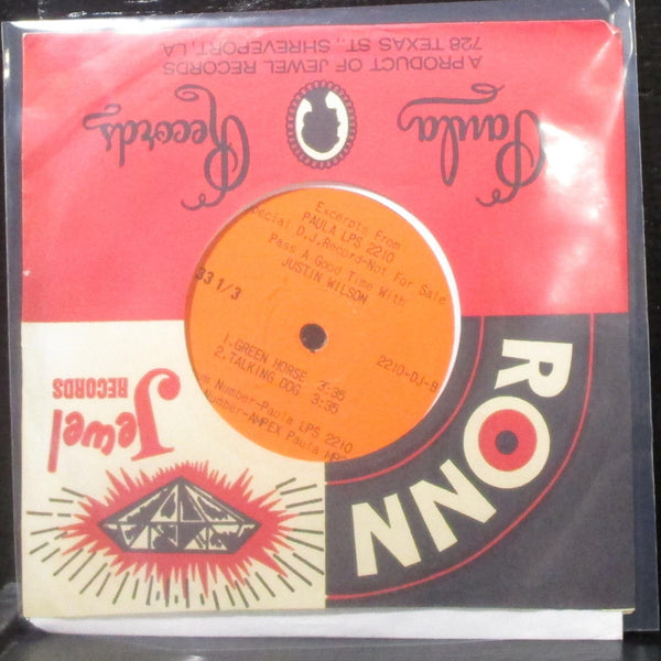 Justin Wilson - Pass A Good Time With Justin Wilson 7" VG+ Promo Vinyl 45 Paula - Shuga Records