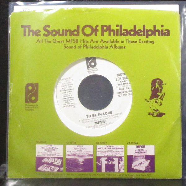 MFSB - To Be In Love 7" VG+ Promo Vinyl 45 Philadelphia International ZS8 3663 - Shuga Records