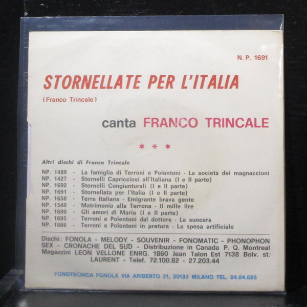 Franco Trincale - Stornellate Per L'Italia 7" Mint- Vinyl 45 Fonola Italy - Shuga Records