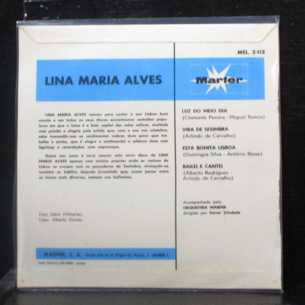 Lina Maria Alves - Luz Do Meio Dia EP 7" Mint- Vinyl 45 Marfer MEL. 2.113 Spain - Shuga Records