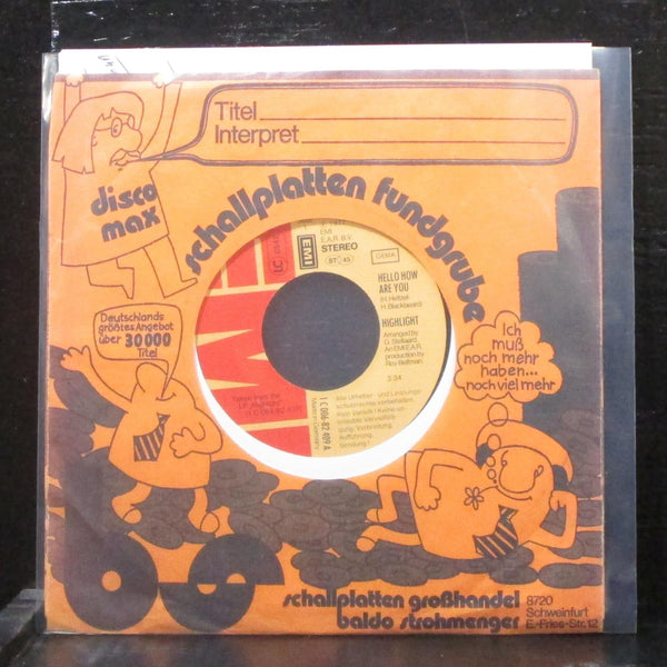 Highlight - Hello How Are You / Rainmaker 7" Mint- Vinyl 45 EMI Germany 1977 - Shuga Records