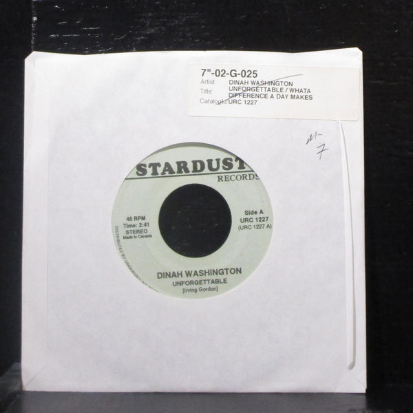 Dinah Washington - Unforgettable 7" Mint- Vinyl 45 Stardust URC 1227 USA - Shuga Records