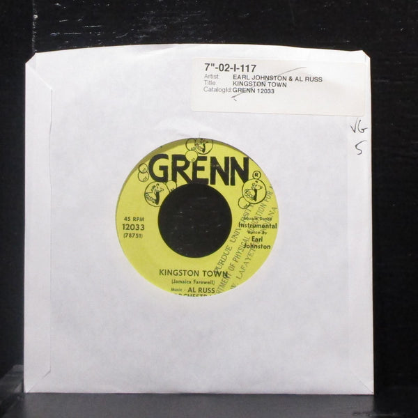 Earl Johnston & Al Russ Orchestra - Kingston Town 7" VG Vinyl 45 Grenn 12033 USA - Shuga Records
