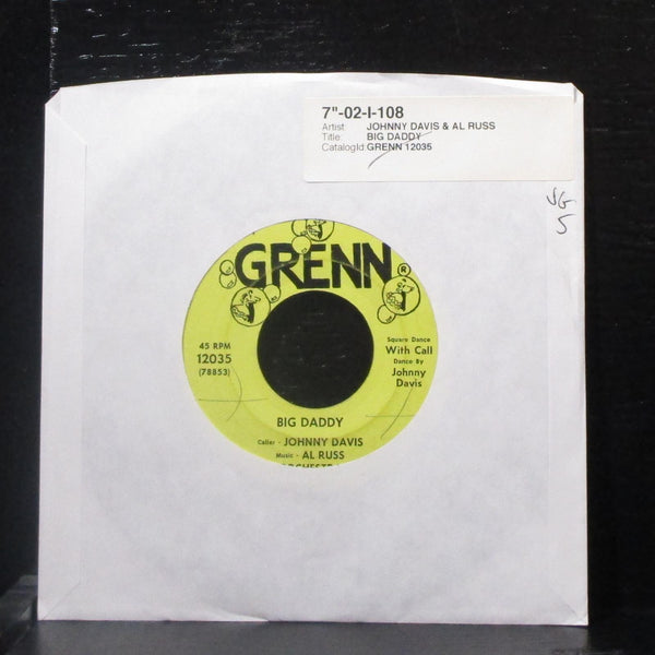 Johnny Davis & Al Russ Orchestra - Big Daddy 7" VG Vinyl 45 Grenn 12035 USA - Shuga Records