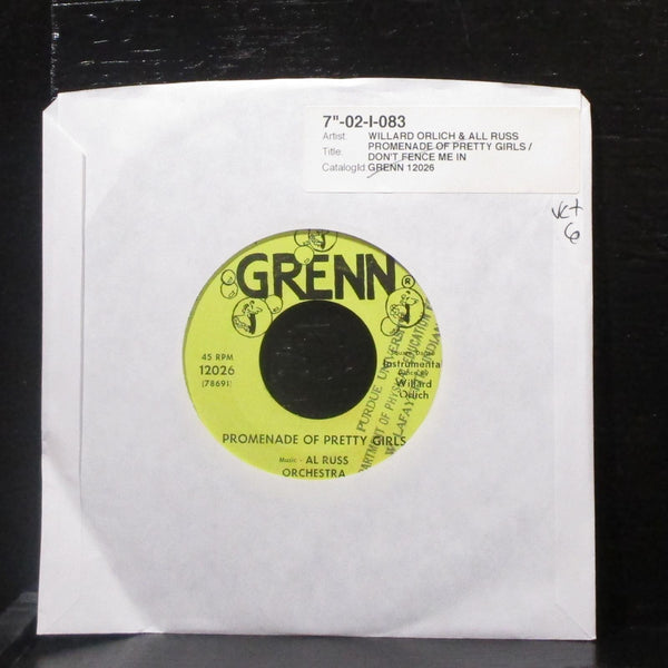Al Russ Orchestra - Promenade Of Pretty Girls 7" VG+ Vinyl 45 Grenn 12026 USA - Shuga Records