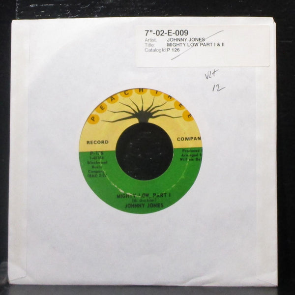 Johnny Jones - Mighty Low, Part I & II 7" VG+ Vinyl 45 Peachtree P-126 USA - Shuga Records