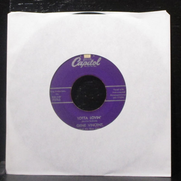 Gene Vincent - Wear My Ring / Lotta Lovin' 7" VG Vinyl 45 Capitol F3763 USA 1957 - Shuga Records