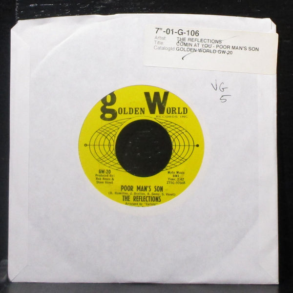 The Reflections - Poor Man's Son / Comin' At You 7" VG Vinyl 45 GW-20 USA 1965 - Shuga Records