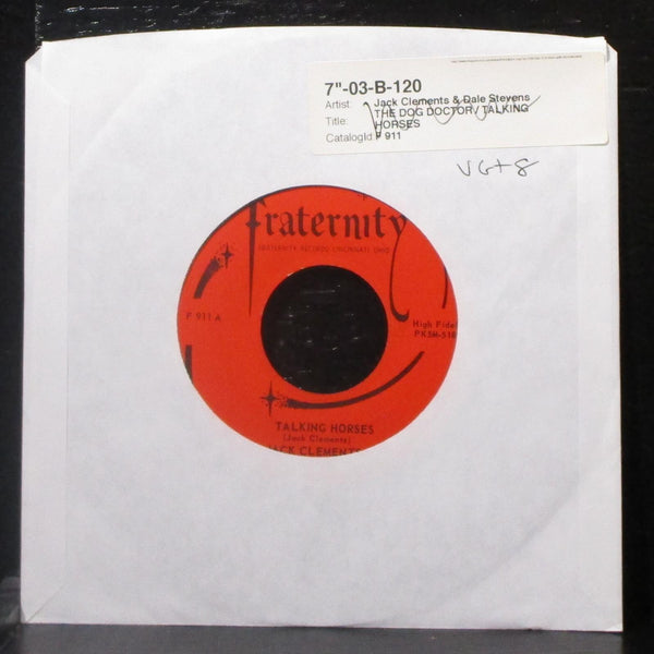 Jack Clements & Dale Stevens - Talking Horses / The Dog Doctor 7" VG+ Vinyl 45 - Shuga Records