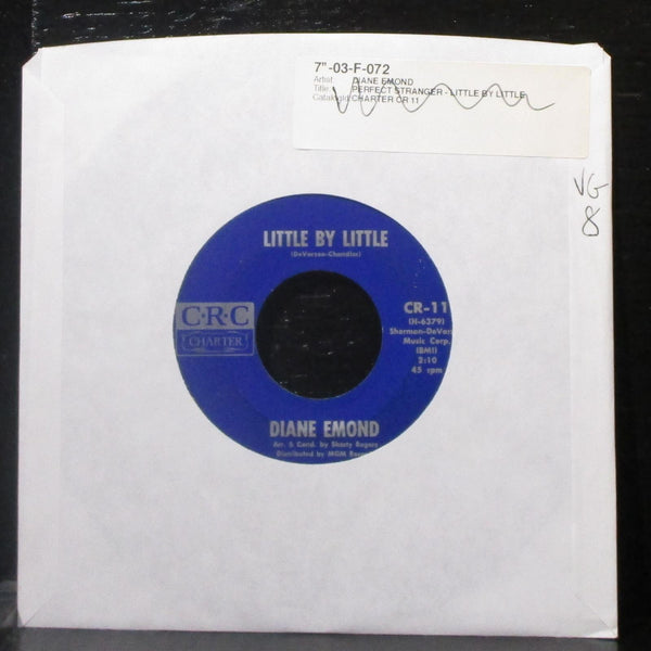 Diane Emond - Little By Little / Perfect Stranger 7" VG Vinyl 45 CRC Charter USA - Shuga Records