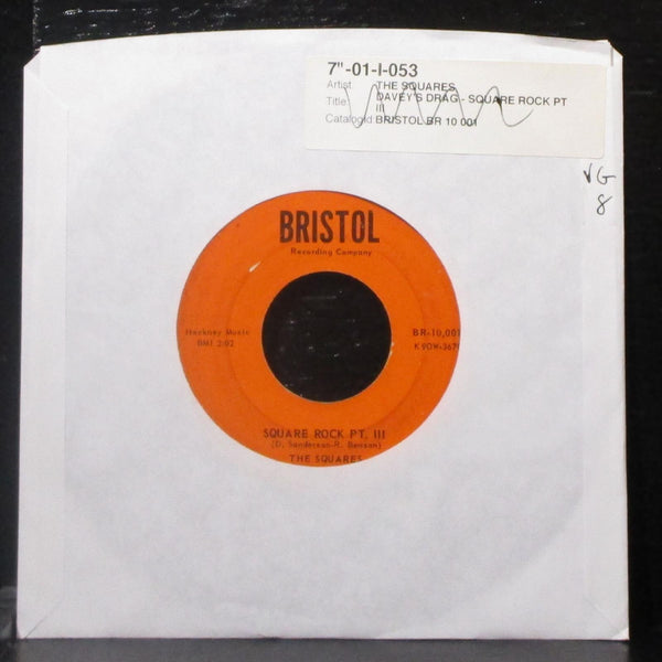 The Squares - Square Rock Pt. III / Davey's Drag 7" VG Vinyl 45 Bristol USA 1959 - Shuga Records