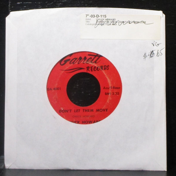 Chuck Howard - Don't Let Them Move 7" VG Vinyl 45 Garrett GA-4001 USA - Shuga Records