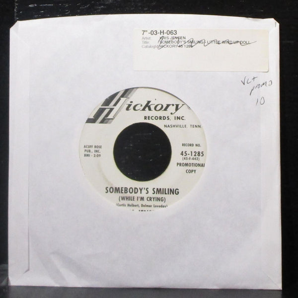 Kris Jensen - Somebody's Smiling 7" VG+ Promo Vinyl 45-1285 Hickory USA 1964 - Shuga Records