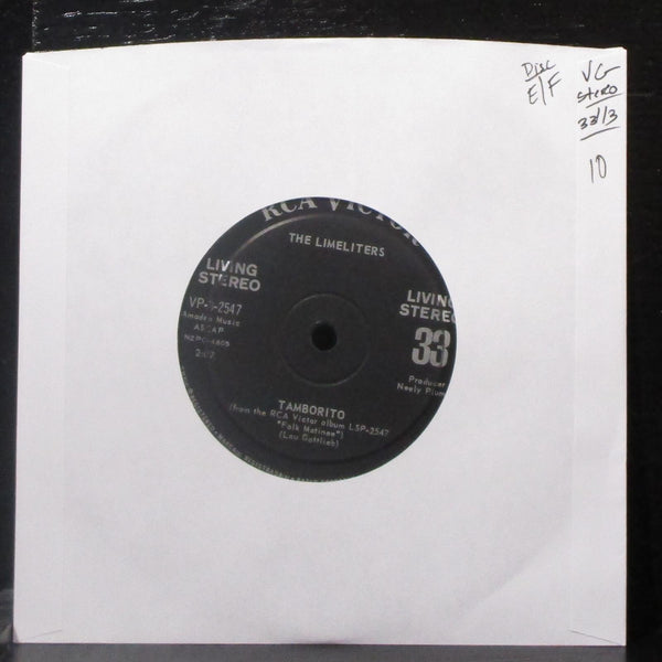 The Limeliters - Tamborito / Uncle Benny's Celebration 7" VG Vinyl 33 RCA Victor - Shuga Records