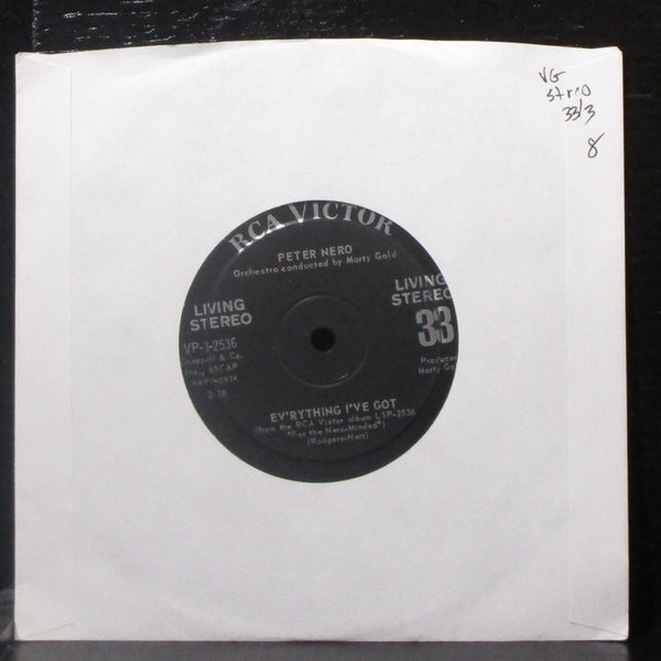 Peter Nero - Ev'rything I've Got / Yesterdays 7" VG Vinyl 33 RCA VP-3-2536 - Shuga Records