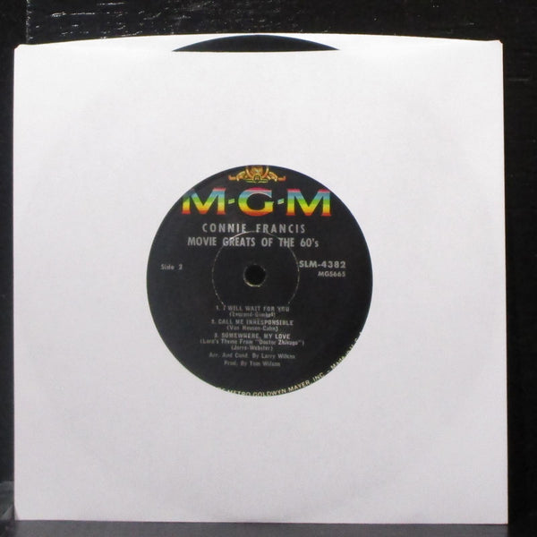 Connie Francis - Movie Greats Of The 60's EP 7" VG+ Vinyl 33 MGM SLM-4382 USA - Shuga Records