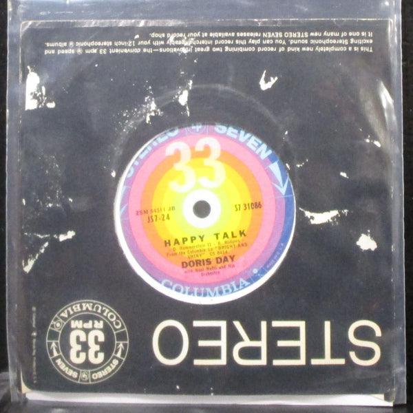 Doris Day - Gotta Feelin' / Happy Talk 7" VG+ Vinyl 33 Columbia S7 31086 USA - Shuga Records