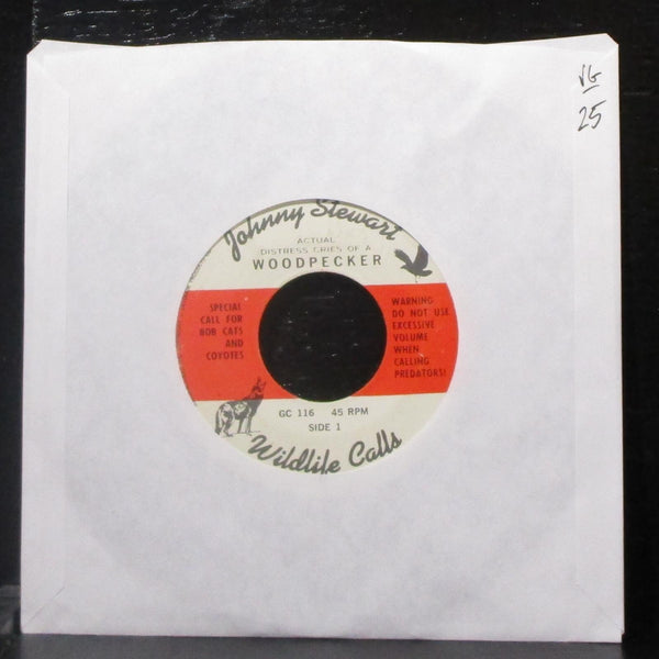 Actual Distress Cries Of A Woodpecker 7" VG Vinyl 45 Johnny Stewart Wildlife - Shuga Records
