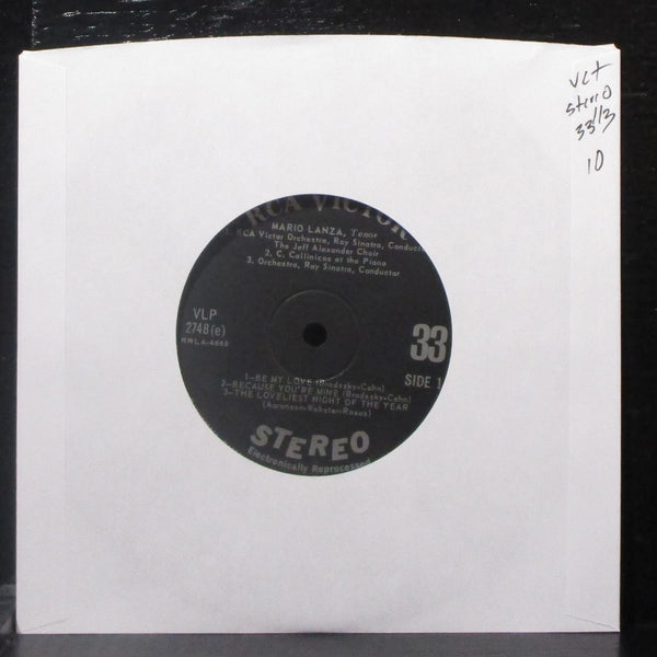 Mario Lanza - Be My Love EP 7" VG+ Vinyl 33 RCA Victor VLP 2748 USA - Shuga Records