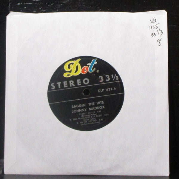 Johnny Maddox - Raggin' The Hits EP 7" VG Vinyl 33 Dot Records DLP 621 USA 1965 - Shuga Records