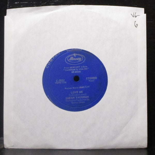 Sarah Vaughan - Love Me / The Thrill Is Gone 7" VG Vinyl 33 Mercury C-7032 USA - Shuga Records