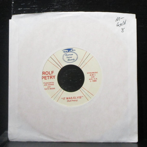 Rolf Petry - It Was Elvis / I'm A Drifter 7" Mint- Yellow Vinyl 45 AVR. 15 USA - Shuga Records