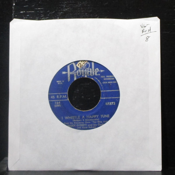 Elliot Everett - I Whistle A Happy Tune / Hello Young Lovers 7" VG- Red Vinyl 45 - Shuga Records