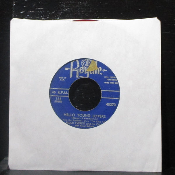 Elliot Everett - I Whistle A Happy Tune / Hello Young Lovers 7" VG- Red Vinyl 45 - Shuga Records