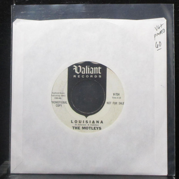The Motleys - Louisiana / I'll See Your Light 7" VG+ Promo Vinyl 45 Valiant - Shuga Records