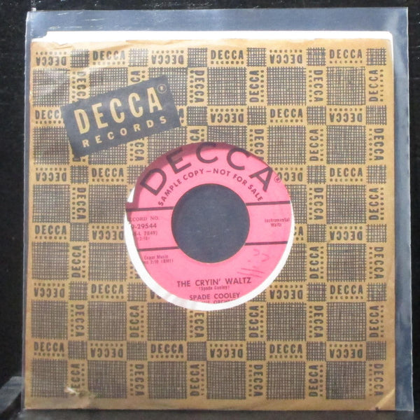Spade Cooley - The Cryin' Waltz / Anita 7" VG+ Promo Vinyl 45 Decca 9-29544 1955 - Shuga Records