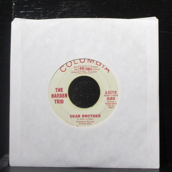 The Harden Trio - Little Boy Walk Like A Man / Dear Brother 7" VG Promo Vinyl 45 - Shuga Records