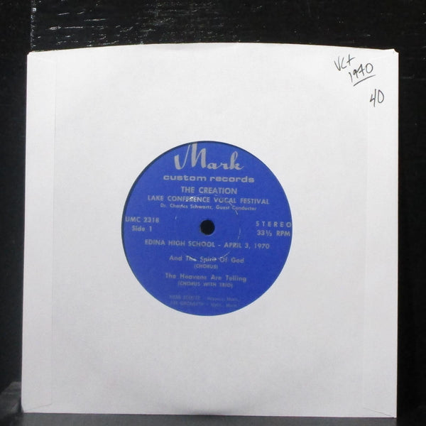 The Creation Lake Conference Vocal Festival 7" VG+ Vinyl 45 Mark Custom 1970 - Shuga Records