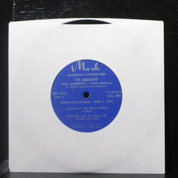The Creation Lake Conference Vocal Festival 7" VG+ Vinyl 45 Mark Custom 1970 - Shuga Records