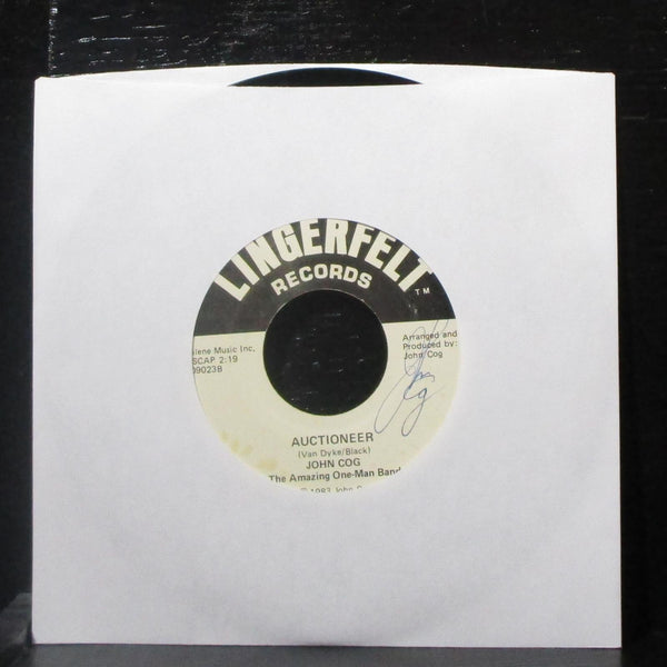 John Cog - So Long, John / Auctioneer 7" VG+ Signed Vinyl 45 Lingerfelt 309023 - Shuga Records