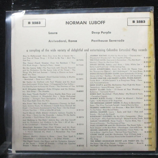The Norman Luboff Choir - Laura EP 7" VG+ Vinyl 45 Columbia B 2583 USA - Shuga Records