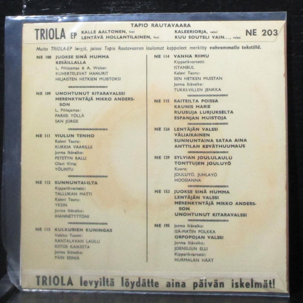 Tapio Rautavaara - Kalle Aaltonen EP 7" VG+ Signed Vinyl 45 Triola NE 203 USA - Shuga Records