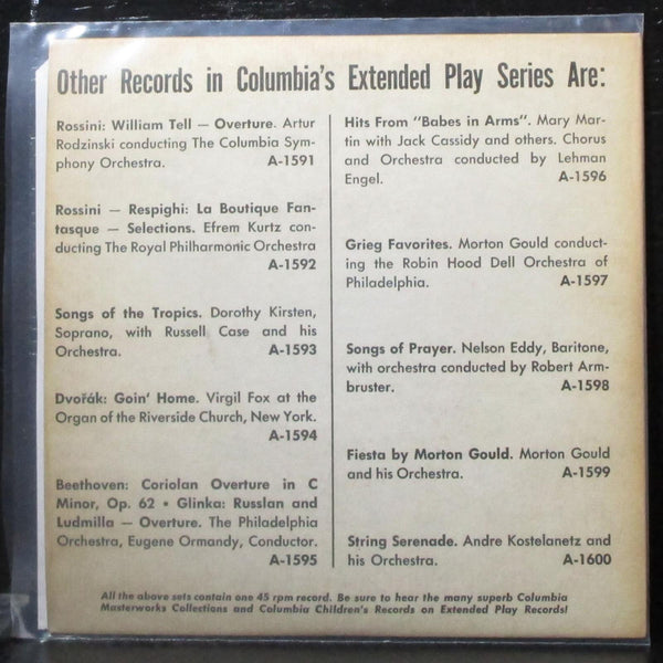 Artur Rodzinski - Rossini: William Tell Overture 7" VG+ Vinyl 45 Columbia A-1591 - Shuga Records