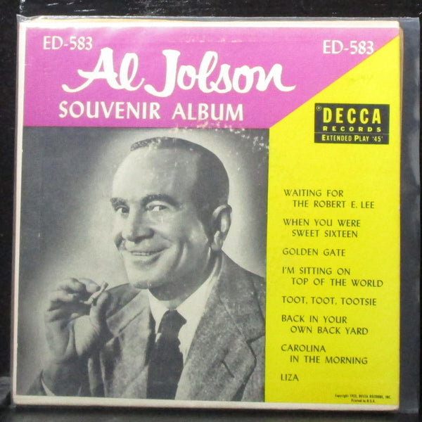 Al Jolson - Souvenir Album EP 2x7" VG+ Vinyl 45 Decca ED-583 USA 1953 - Shuga Records