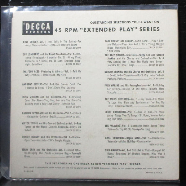 Bing Crosby - Vol. 1 EP 7" VG+ Vinyl 45 Decca ED 2000 USA 1953 - Shuga Records