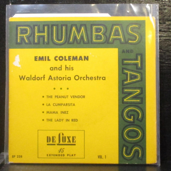 Emil Coleman - Rhumbas & Tangos Vol. 1 EP 7" VG+ Vinyl 45 DeLuxe EP-228 USA - Shuga Records