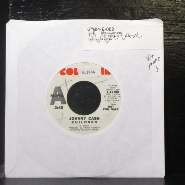 Johnny Cash - Children / Last Supper 7" VG+ Promo Vinyl 45 Columbia 4-45786 USA - Shuga Records