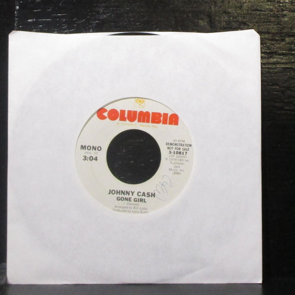 Johnny Cash - Gone Girl 7" VG+ Promo Vinyl 45 Columbia 3-10817 USA 1978 - Shuga Records