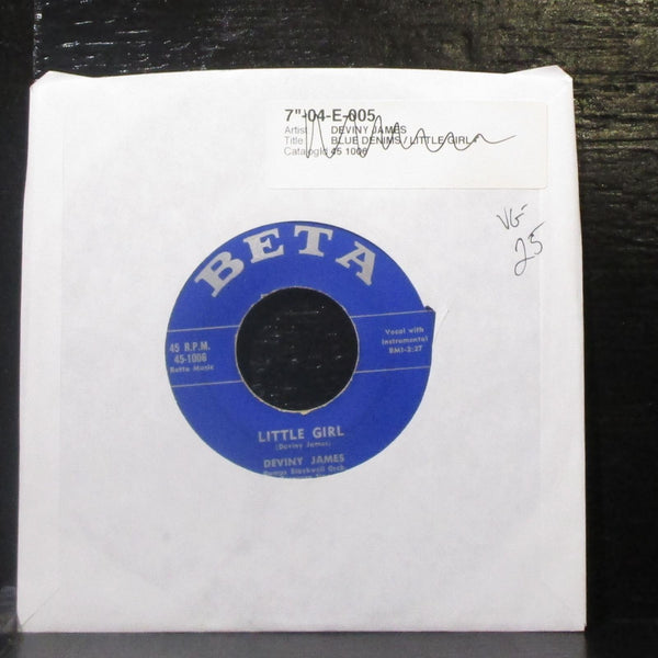 Deviny James - Little Girl / Blue Denims 7" VG- Vinyl 45-1006 Beta USA 1959 - Shuga Records
